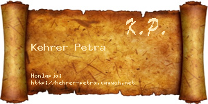 Kehrer Petra névjegykártya